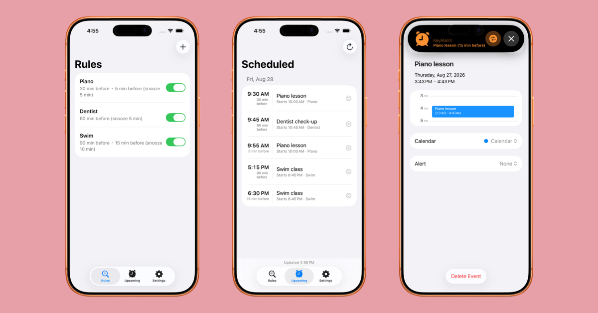 KeyAlarm Rilis di iOS, Ubah Jadwal Kalender Menjadi Alarm Otomatis