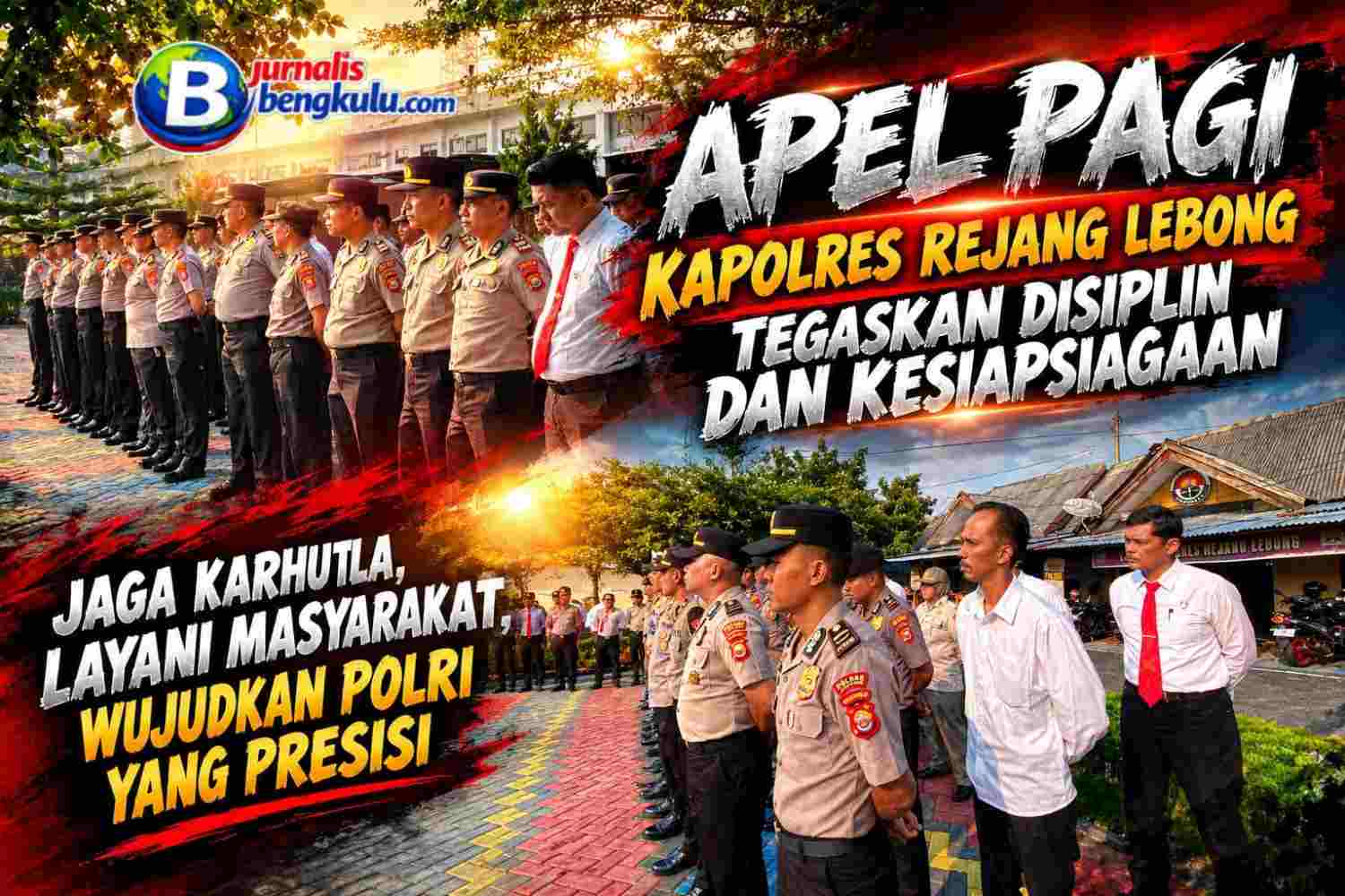 Kapolres Rejang Lebong Pimpin Apel Pagi Jam Pimpinan, Ingatkan Anggota soal Ancaman Karhutla di Tengah Cuaca Terik