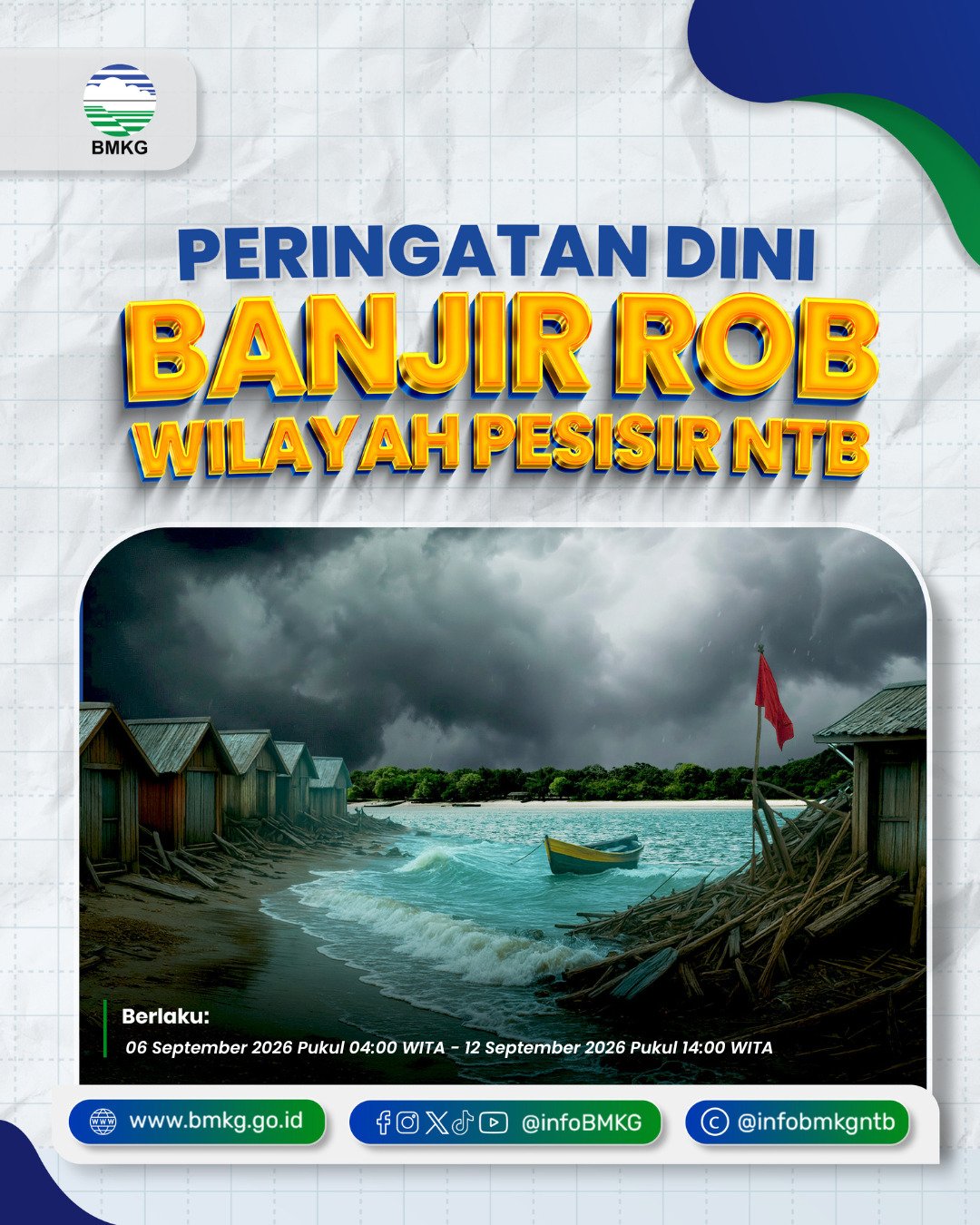 BMKG Peringatkan Banjir Rob di Pesisir NTB Hingga 12 September, Ini Daftar Wilayah Terdampak di Lombok, Sumbawa, dan Bima