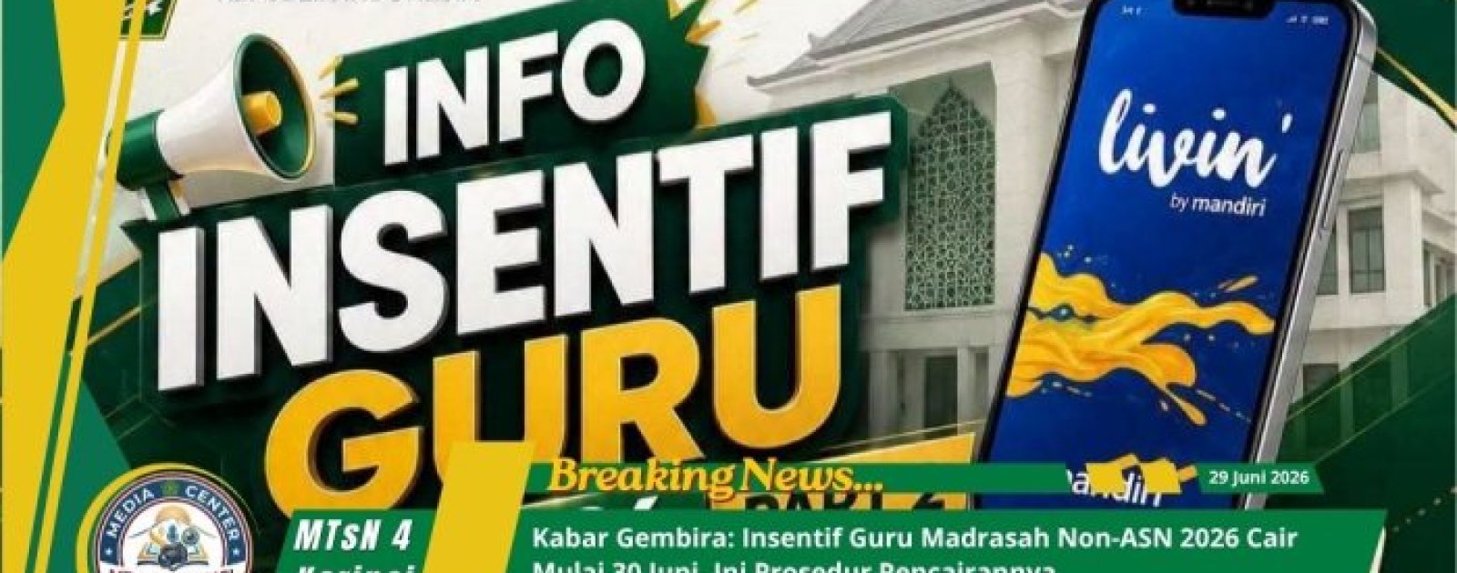 Insentif Guru Madrasah Non-ASN Cair 30 Juni 2026, Cek Rekening Mandiri