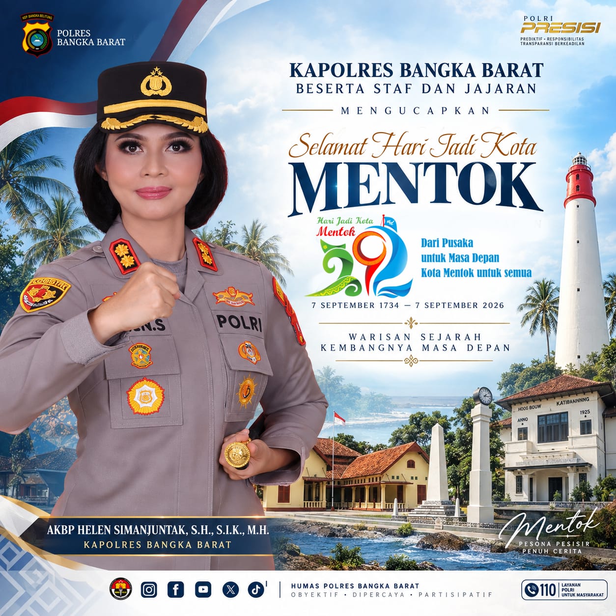 Hari Jadi Mentok ke-292, Kapolres Bangka Barat Ajak Warga Rawat Warisan Sejarah dan Jaga Kondusivitas
