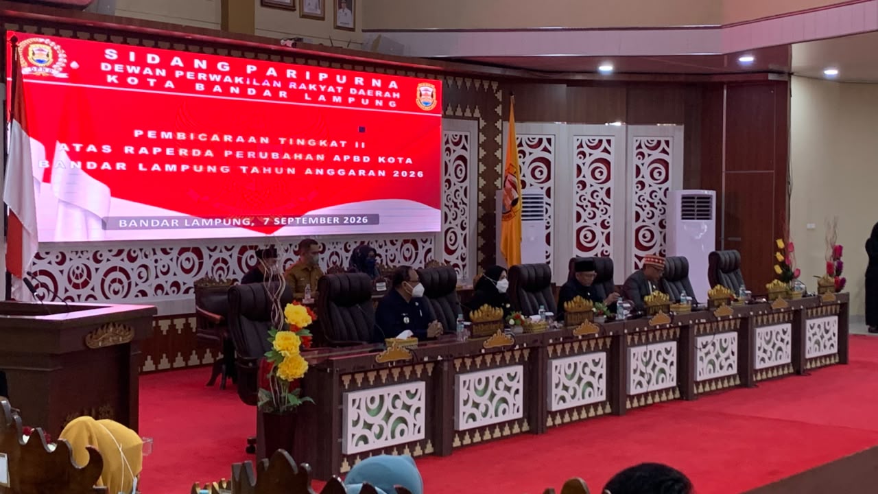 Raperda Perubahan APBD Bandar Lampung 2026 Disetujui, Belanja Daerah Capai Rp3,06 Triliun
