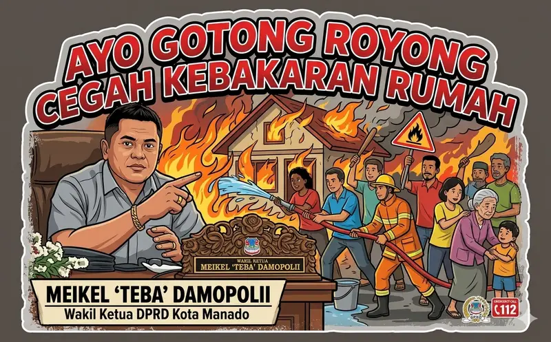 Wakil Ketua DPRD Manado Meikel Damopolii Imbau Warga Waspada Kebakaran saat Musim Kemarau Panjang