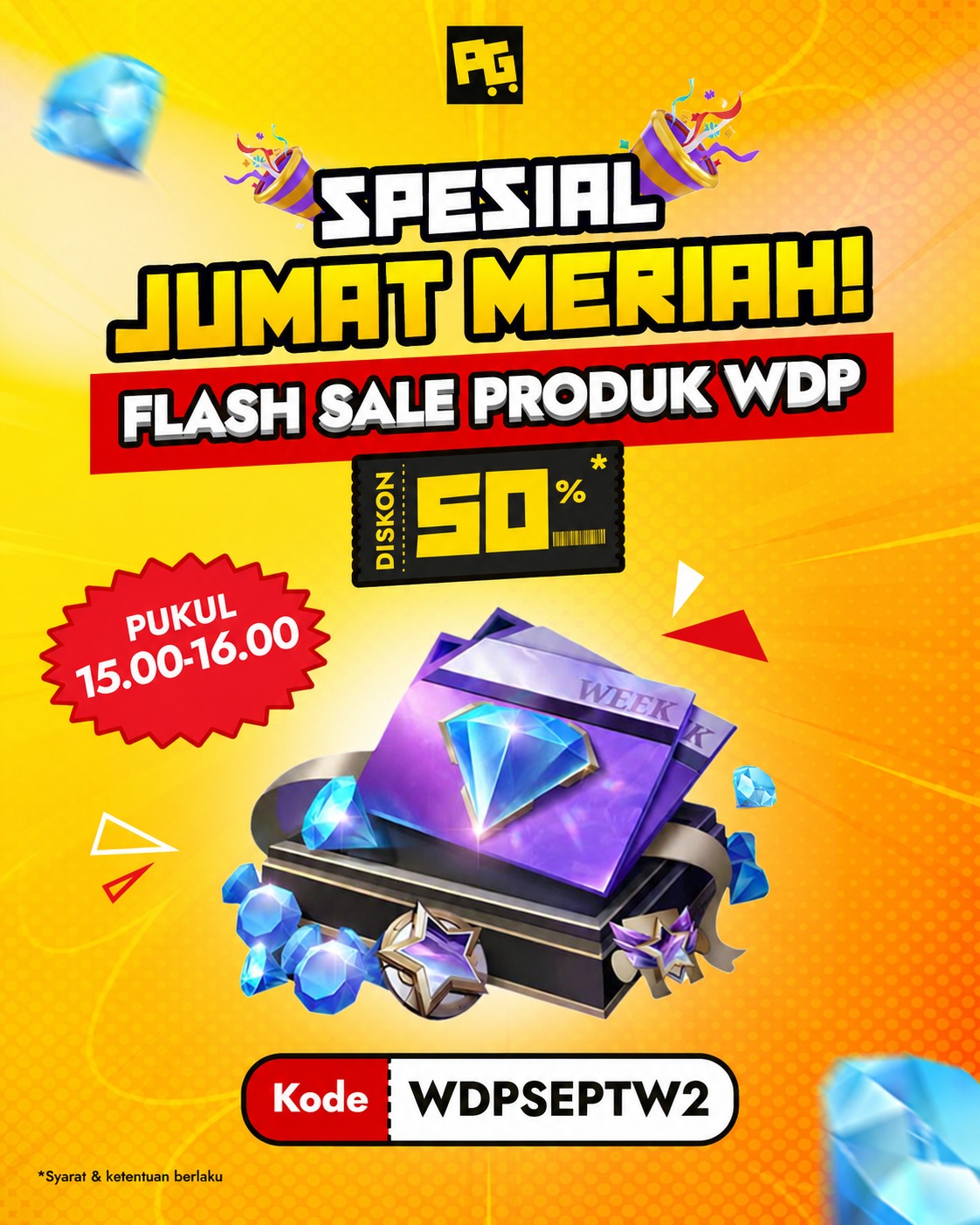 Flash Sale WDP Mobile Legends di PasarGames Diskon 50% Khusus Jumat 11 September