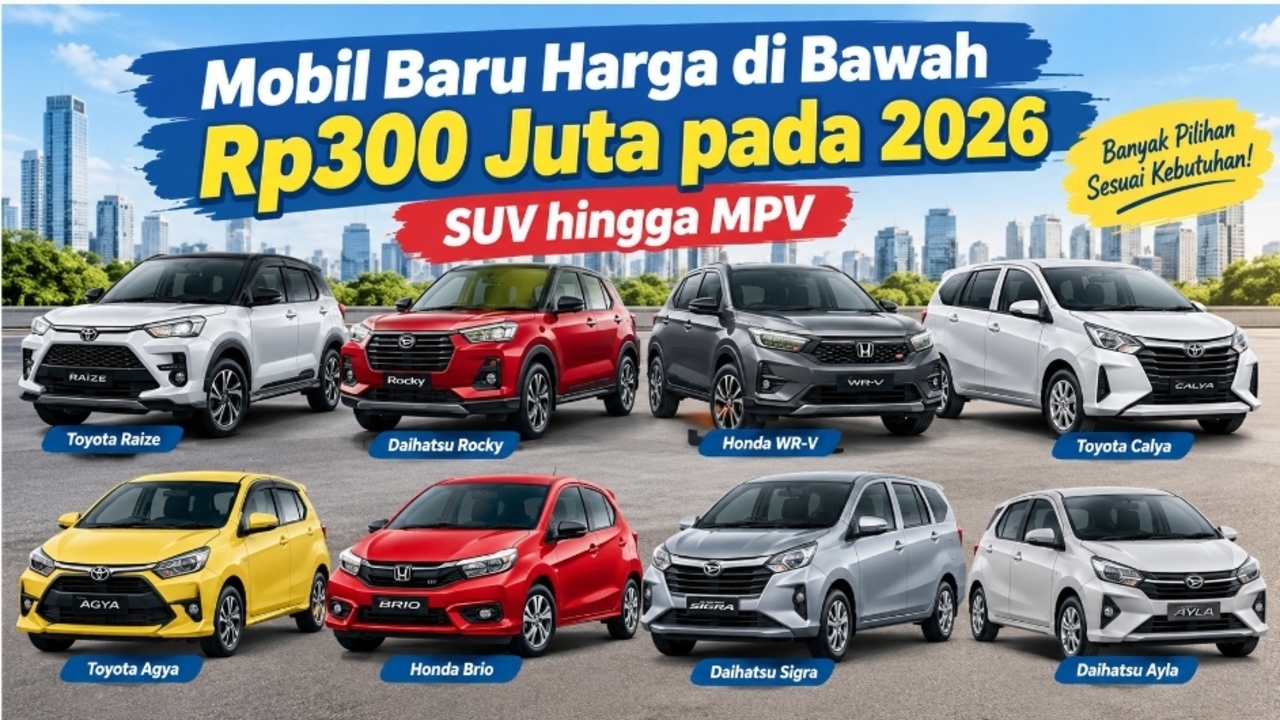 Daftar 8 Mobil Baru di Bawah Rp300 Juta 2026: Dari LCGC Daihatsu Ayla hingga SUV Honda WR-V