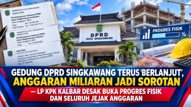 Proyek Lanjutan Gedung DPRD Singkawang Sedot APBD Rp 11,8 Miliar, LSM Desak APIP dan BPK Turun Tangan