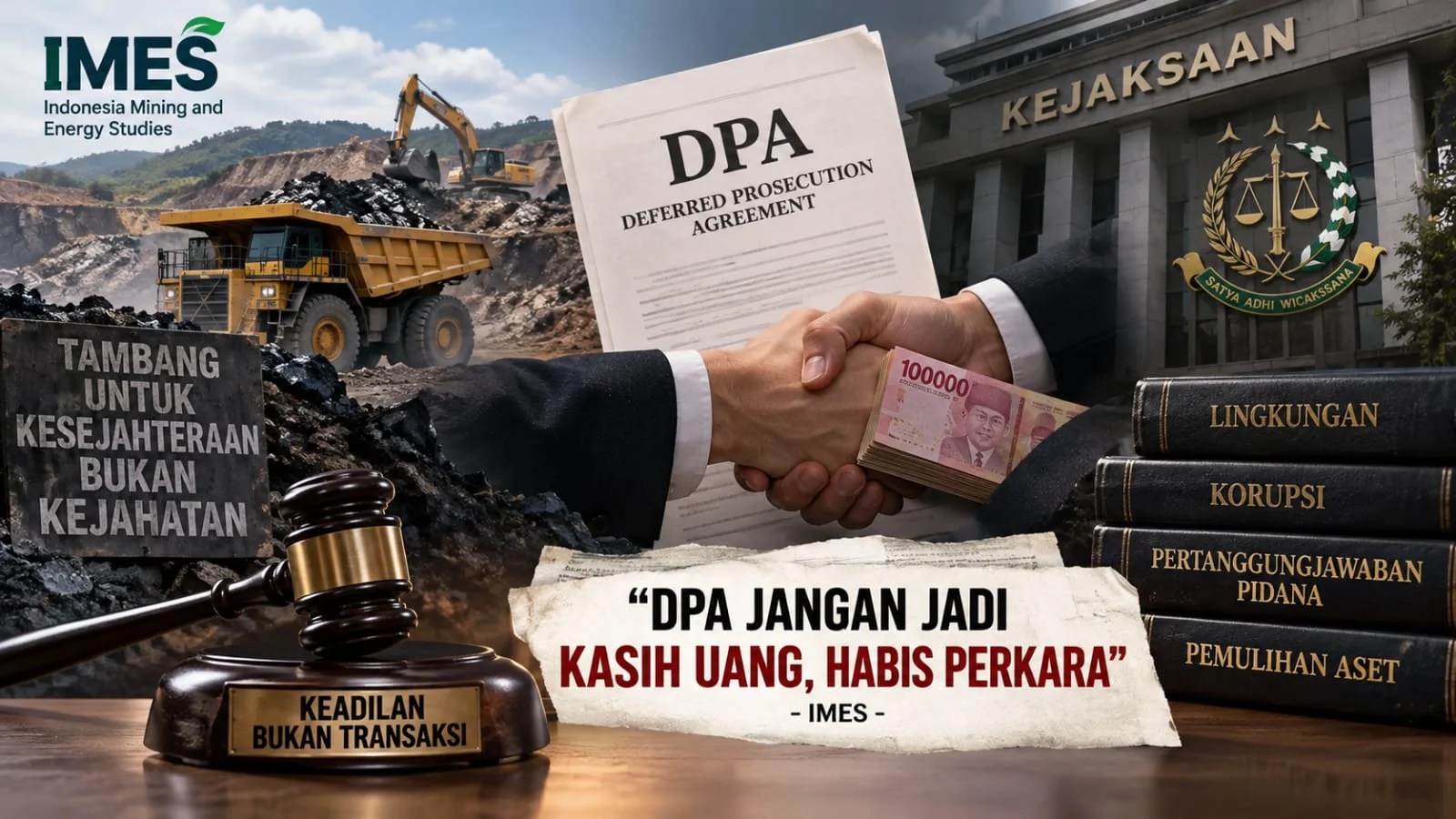 IMES Ingatkan Kejaksaan soal DPA Korporasi Tambang, Kerugian Negara Rp5,7 Triliun Jadi Sorotan