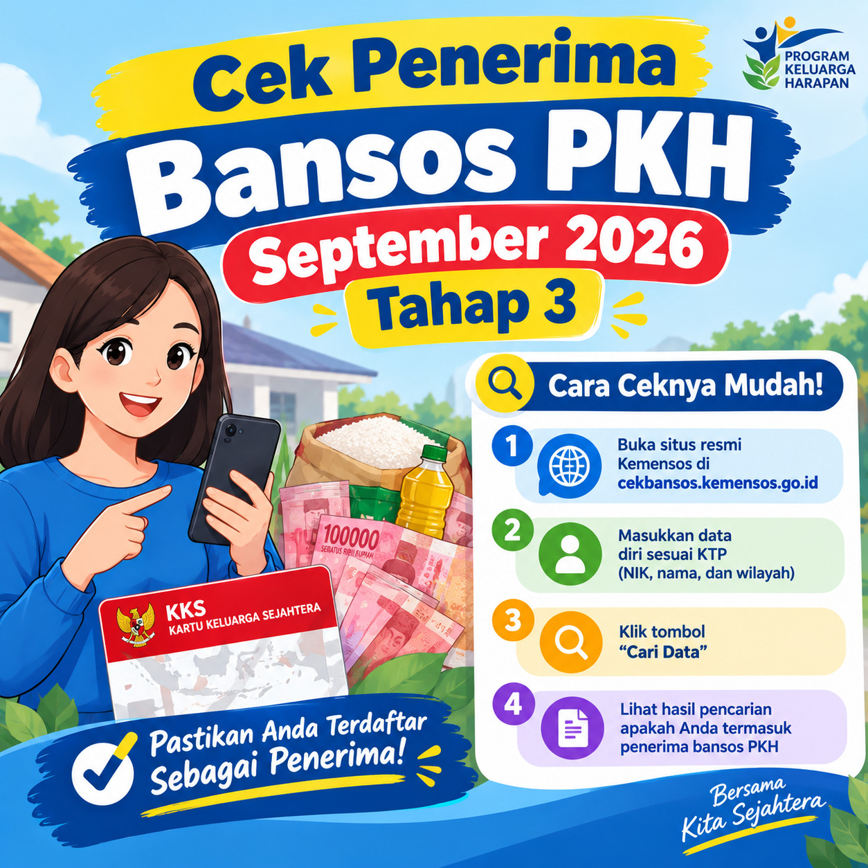 PKH Tahap 3 September 2026 Cair untuk 10 Juta KPM, Cek Syarat dan Nominalnya