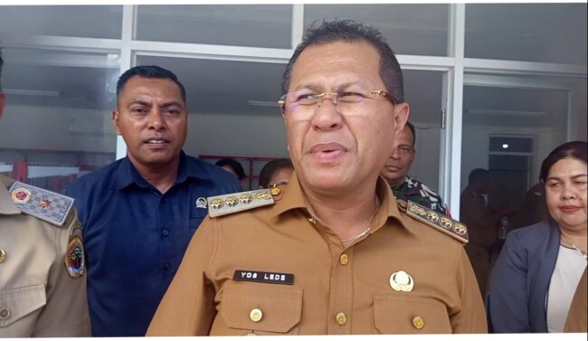 Bupati Kupang Tinjau Lahan Kampung Nelayan di Tablolong, Pastikan Gerai Kopdes Merah Putih Batakte Rampung 90 Persen