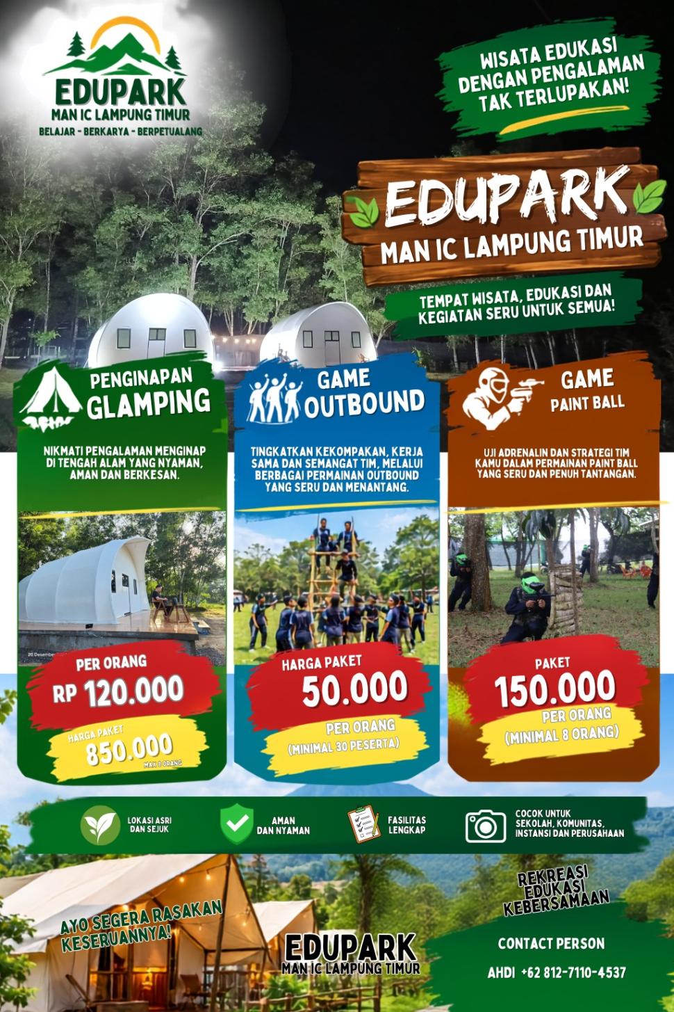 Edupark MAN IC Lampung Timur Buka untuk Umum, Ada Glamping dan Outbound dari Rp120 Ribu