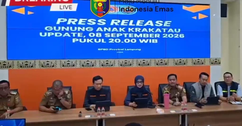 Pemprov Lampung Perpanjang KBM Daring hingga 10 September 2026, Arah Angin Bawa Abu Vulkanik Gunung Anak Krakatau