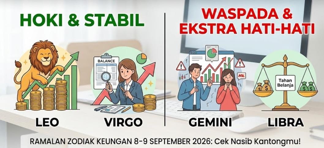 Ramalan Zodiak Keuangan 8–9 September 2026: Leo Panen Keberuntungan, Gemini Diminta Ekstra Waspada