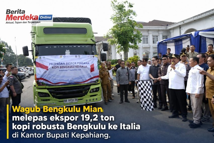 Ekspor Perdana 19,2 Ton Kopi Robusta Bengkulu ke Italia Dilepas Wagub Mian, Hasil Petani 4 Kabupaten