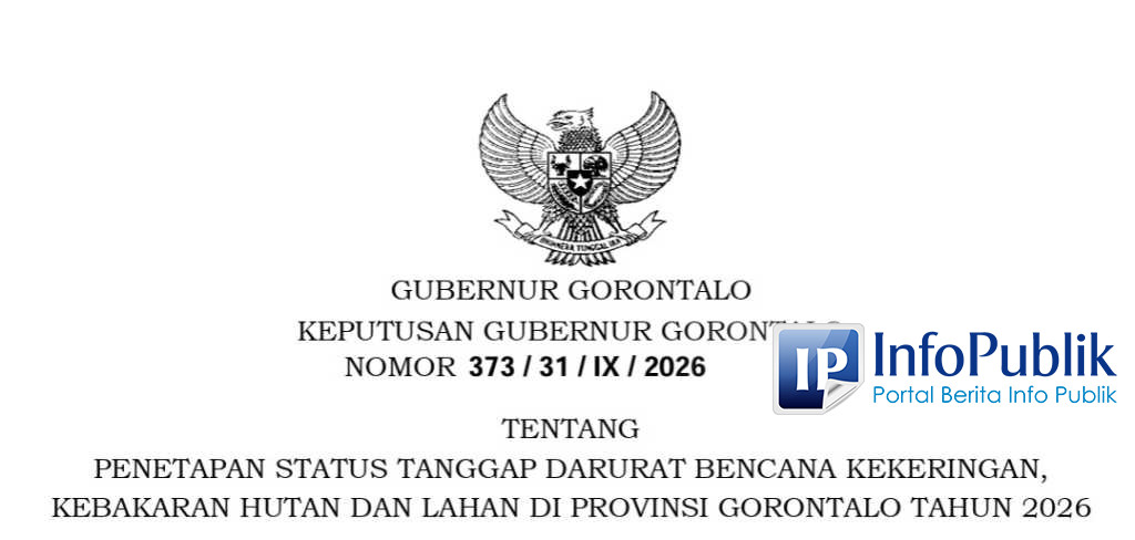 Pemprov Gorontalo Tetapkan Tanggap Darurat Kekeringan dan Karhutla 30 Hari, 5 Kabupaten Masuk Wilayah Penanganan