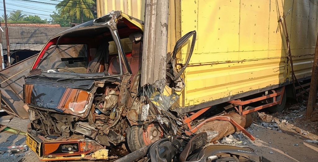 Pemotor di Ciamis Tewas Tertabrak Truk Box di Jalan Jenderal Sudirman, Korban Dibonceng Teman