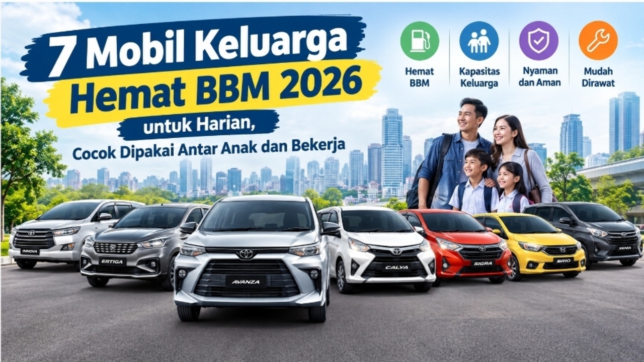 7 Mobil Keluarga Hemat BBM 2026 untuk Harian, Cocok Antar Anak dan Kerja