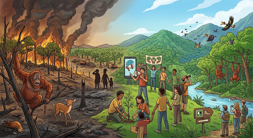 Kebakaran Hutan 2026 Hanguskan 300 Ribu Hektare, Wisata Alam Indonesia Terancam