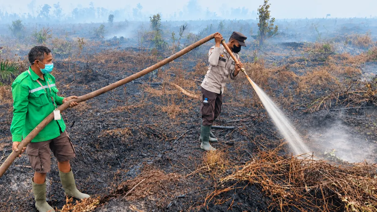 Hotspot Karhutla Kalbar Turun 95 Titik dalam Sehari, Asap Masih Selimuti Pontianak