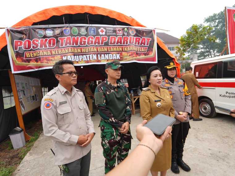 Bupati Landak Karolin Tinjau Posko Karhutla, Minta Piket Harian Kepala Dinas dan Data Titik Api Diperbarui Tiap Pagi