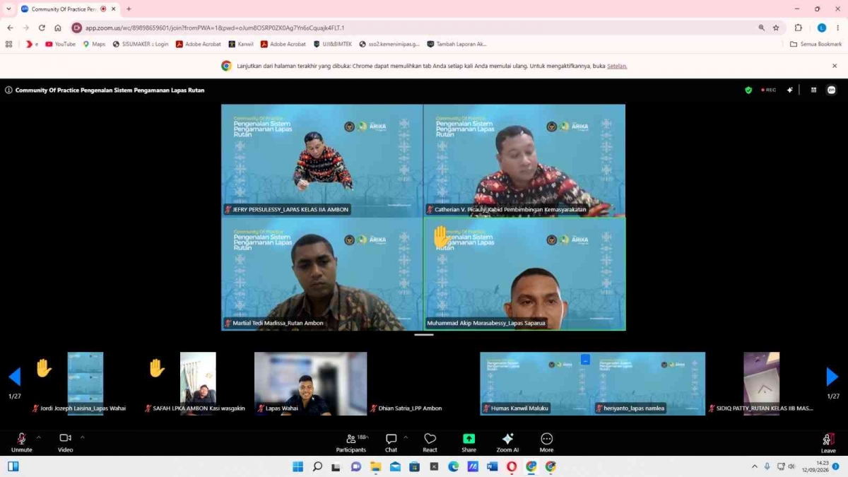 Jajaran Pemasyarakatan Maluku Perkuat Sistem Pengamanan Lapas dan Rutan Lewat Forum Berbagi Pengalaman