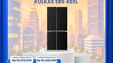 Transmart Full Day Sale Diskon Kulkas Side by Side 480L hingga Rp 4 Juta