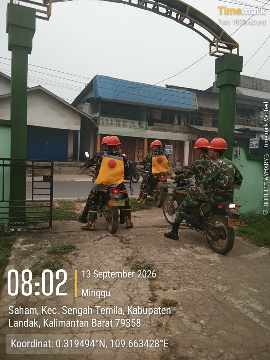 Koramil Sengah Temila Patroli Cegah Karhutla di Dua Kecamatan Landak, 5 Personel Sisir Wilayah Rawan
