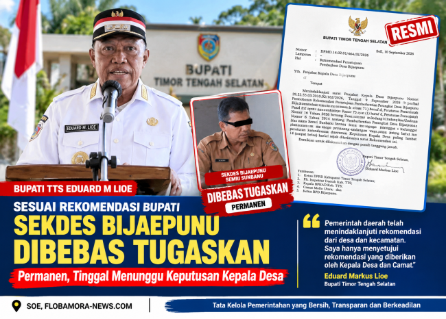 Bupati TTS Setujui Pemberhentian Sekdes Bijaepunu Semri Sunbanu Lewat Surat Rekomendasi 10 September 2026
