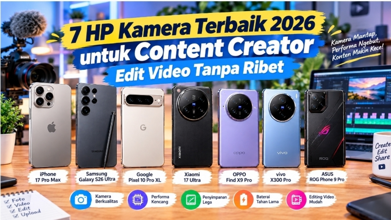 7 HP Kamera Terbaik 2026 untuk Content Creator, dari iPhone 17 Pro Max hingga Vivo