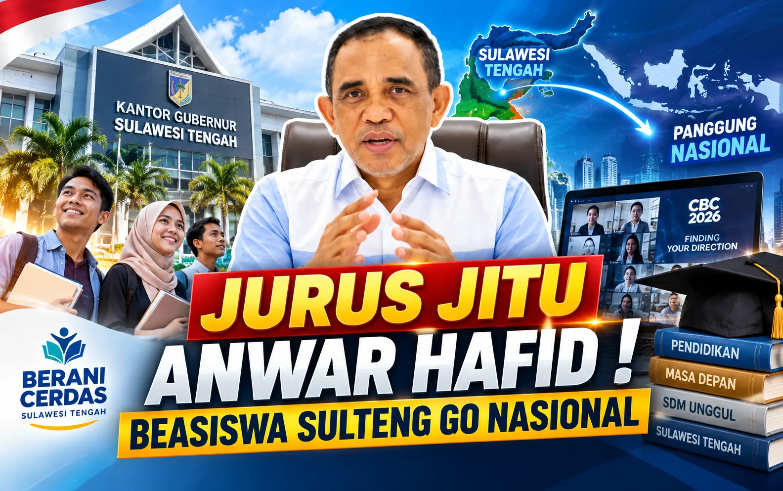 Gubernur Sulteng Anwar Hafid Jadi Pembicara Kunci di Forum Beasiswa Nasional, Berani Cerdas Jangkau 47 Ribu Mahasiswa 2026