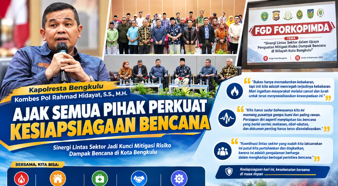 Kapolresta Bengkulu Minta Camat dan Lurah Gencarkan Sosialisasi Cegah Kebakaran di Zona Rawan Gempa