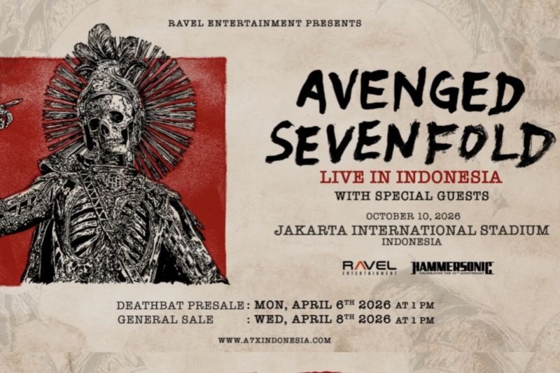 Avenged Sevenfold Konser di JIS Oktober 2026, Hail to the King Tembus 841 Juta Streaming