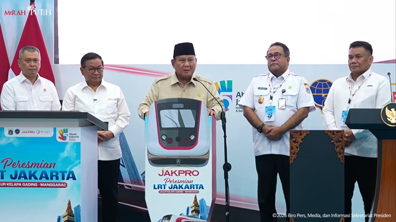Prabowo Resmikan LRT Kelapa Gading–Manggarai, Perjalanan Kini 28 Menit