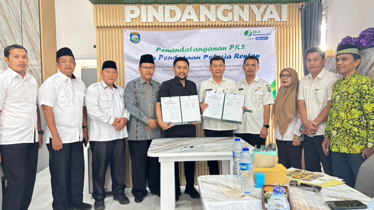 Disnakertrans OKU Teken PKS dengan BPJS Ketenagakerjaan, 7.500 Pekerja Rentan Terlindungi Mulai 1 Oktober 2026