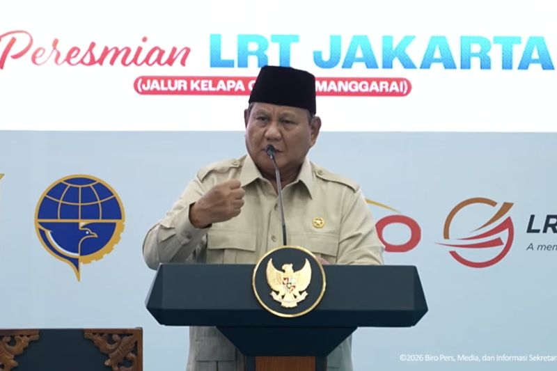 Prabowo Puji Kinerja Pramono Anung di Peresmian LRT Manggarai