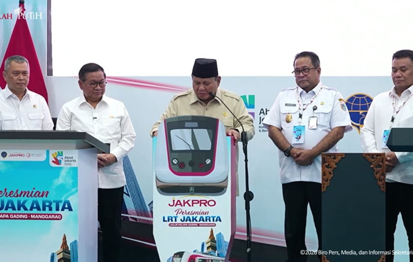 Prabowo Resmikan LRT Kelapa Gading–Manggarai, Perjalanan 28 Menit