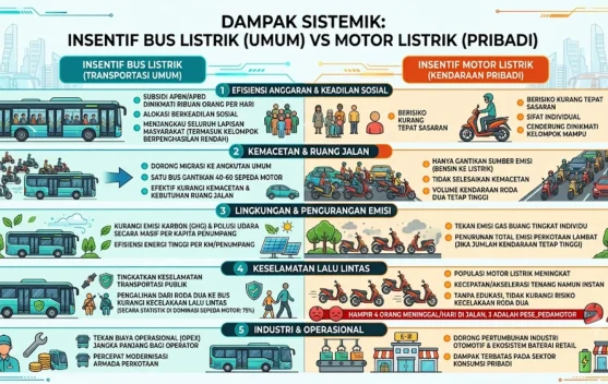 Insentif Motor Listrik Rp 3 Triliun Dinilai Lebih Tepat Dialihkan ke Bus Listrik