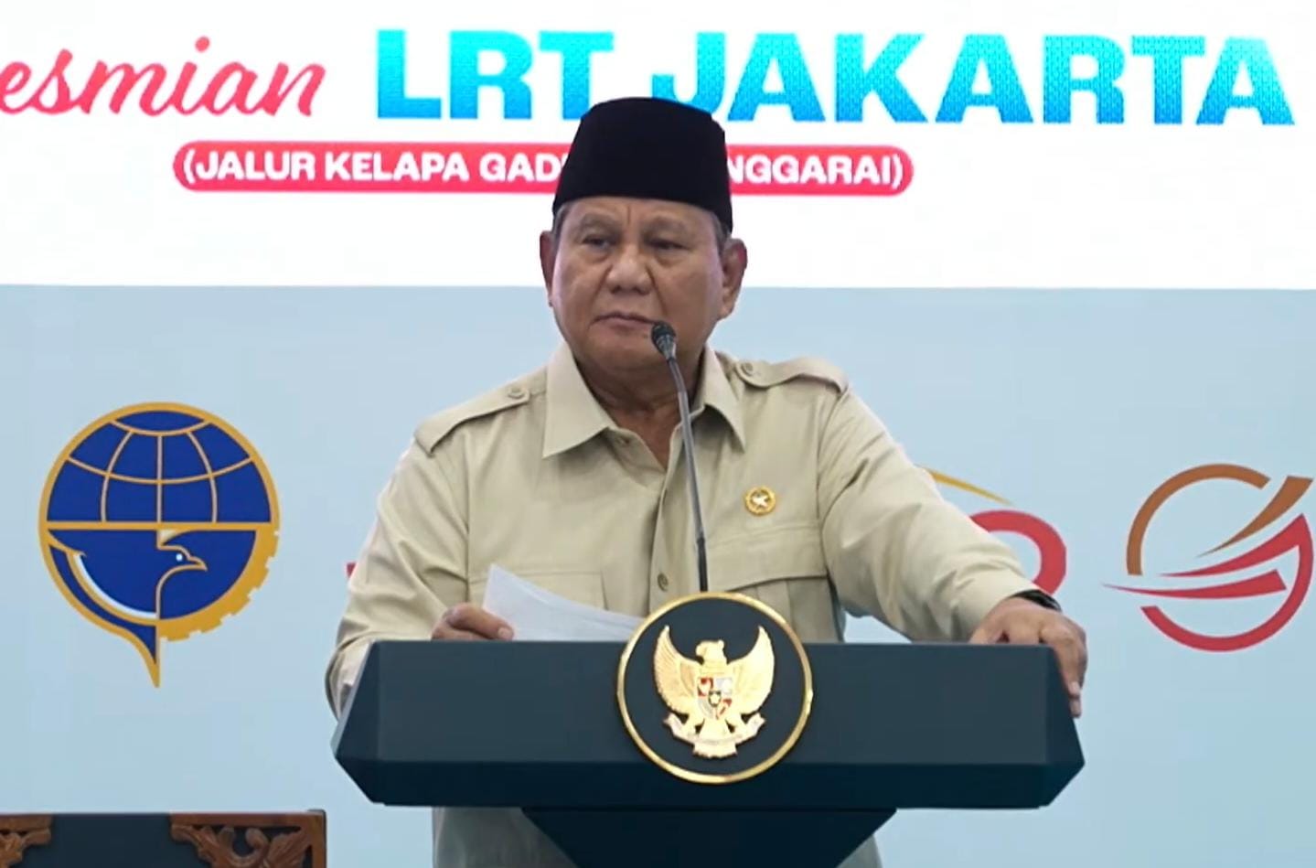 Prabowo Janji Investigasi KMP Virgo Transport 8, Sampaikan Duka di Peresmian LRT