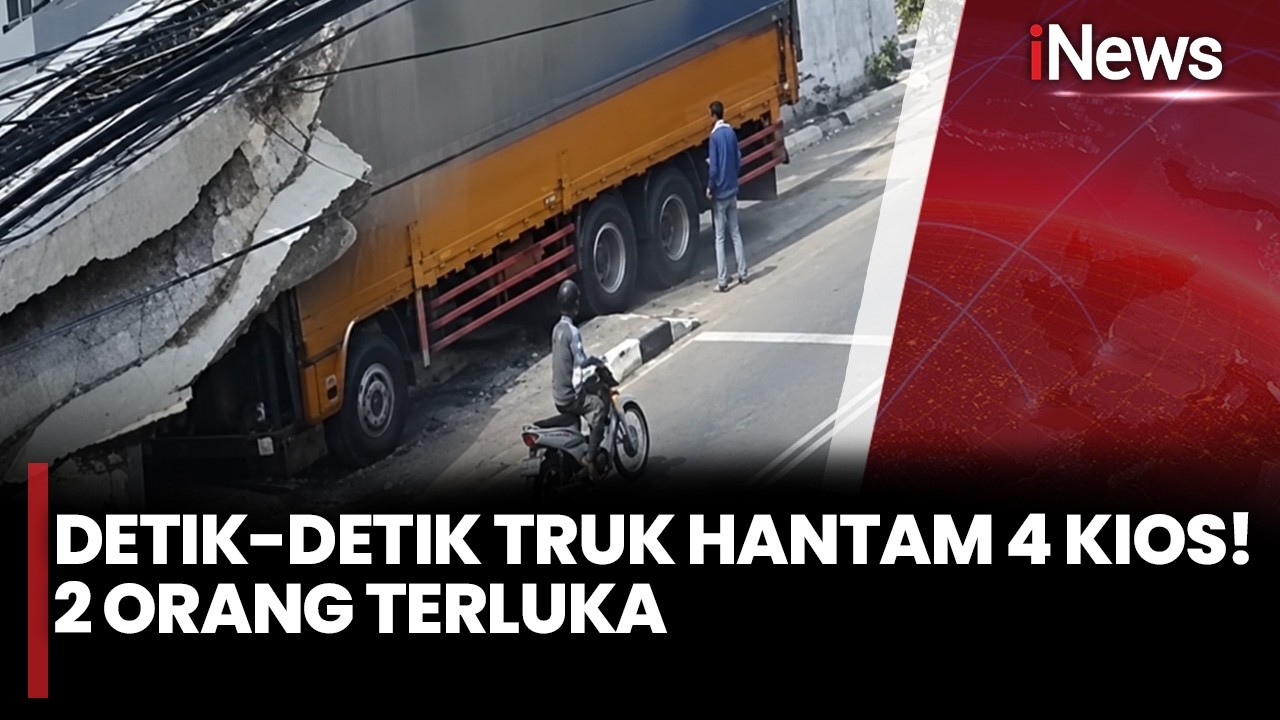 Lupa Rem Tangan, Truk Hantam 4 Kios Cipinang Jaya, Dua Warga Luka