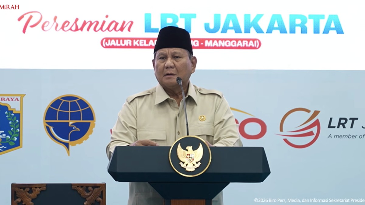 Prabowo Resmikan LRT Jakarta Kelapa Gading-Manggarai, Waktu Tempuh 28 Menit