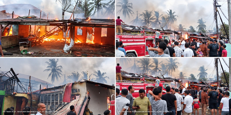 13 Rumah di Bambel Aceh Tenggara Terbakar, 59 Jiwa Terdampak, Api Diketahui Berasal dari Rumah Warga