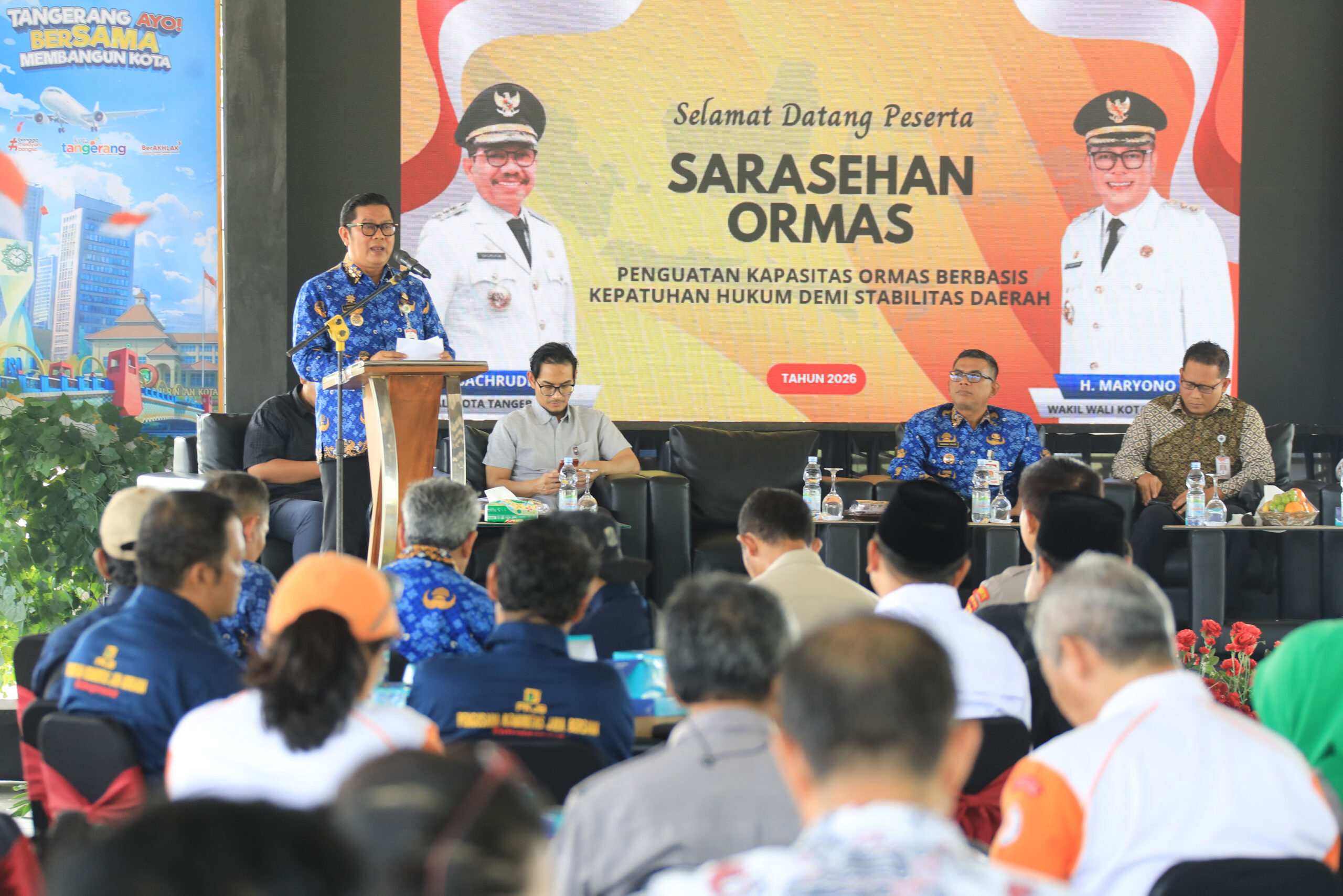 Wagub Kota Tangerang Maryono Apresiasi 100 Ormas Jaga Trantibum, Tekankan Kepatuhan Hukum