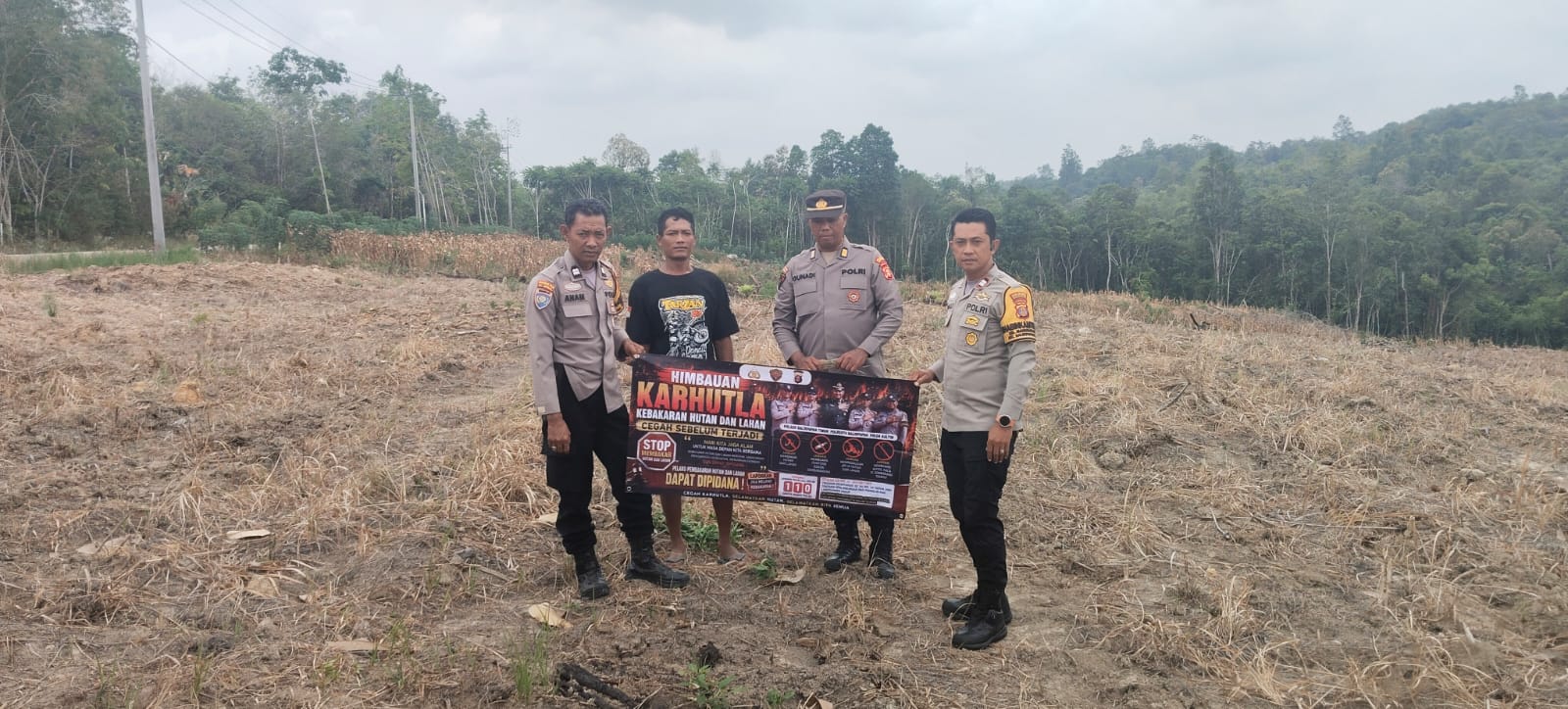Polsek Balikpapan Timur Ajak Warga Lamaru Cegah Karhutla, Ingatkan Sanksi Pembakaran Lahan di Musim Kering