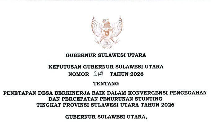 Desa Modayag Dua di Boltim Raih Predikat Desa Berkinerja Baik Sulut dalam Penurunan Stunting