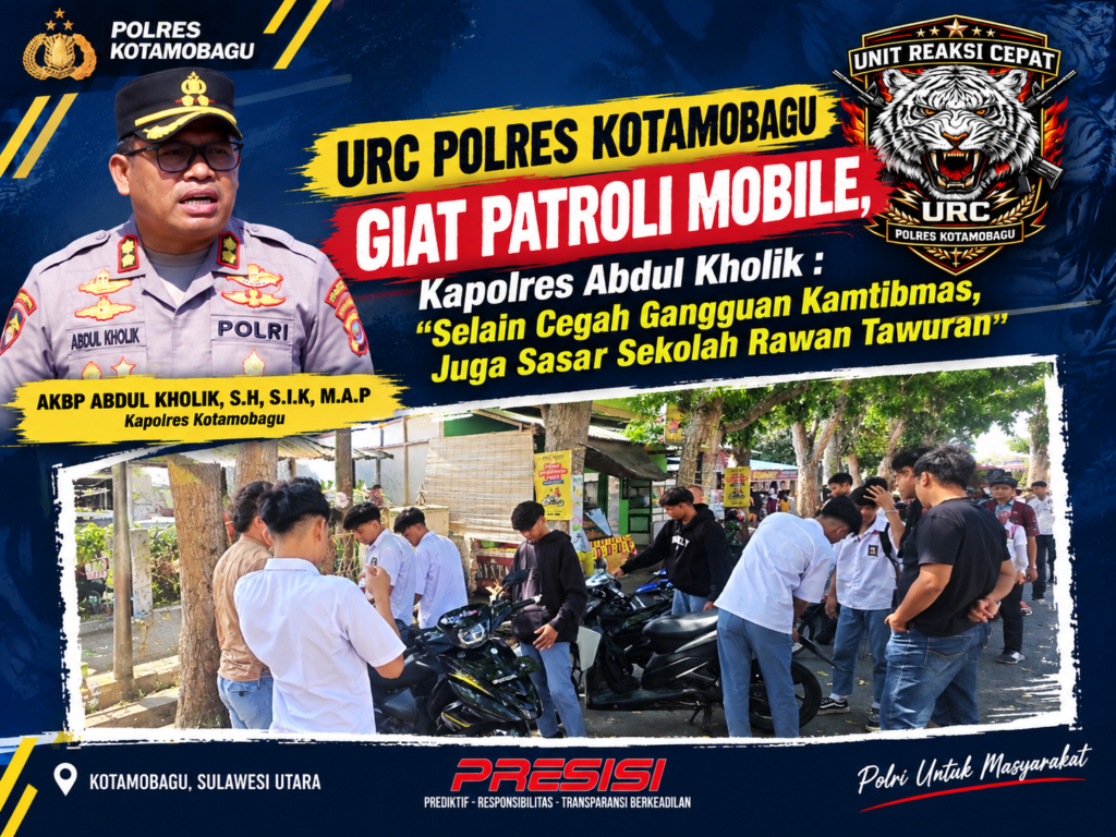 Polres Kotamobagu Intensifkan Patroli Tim URC ke Sekolah Rawan Tawuran Pelajar