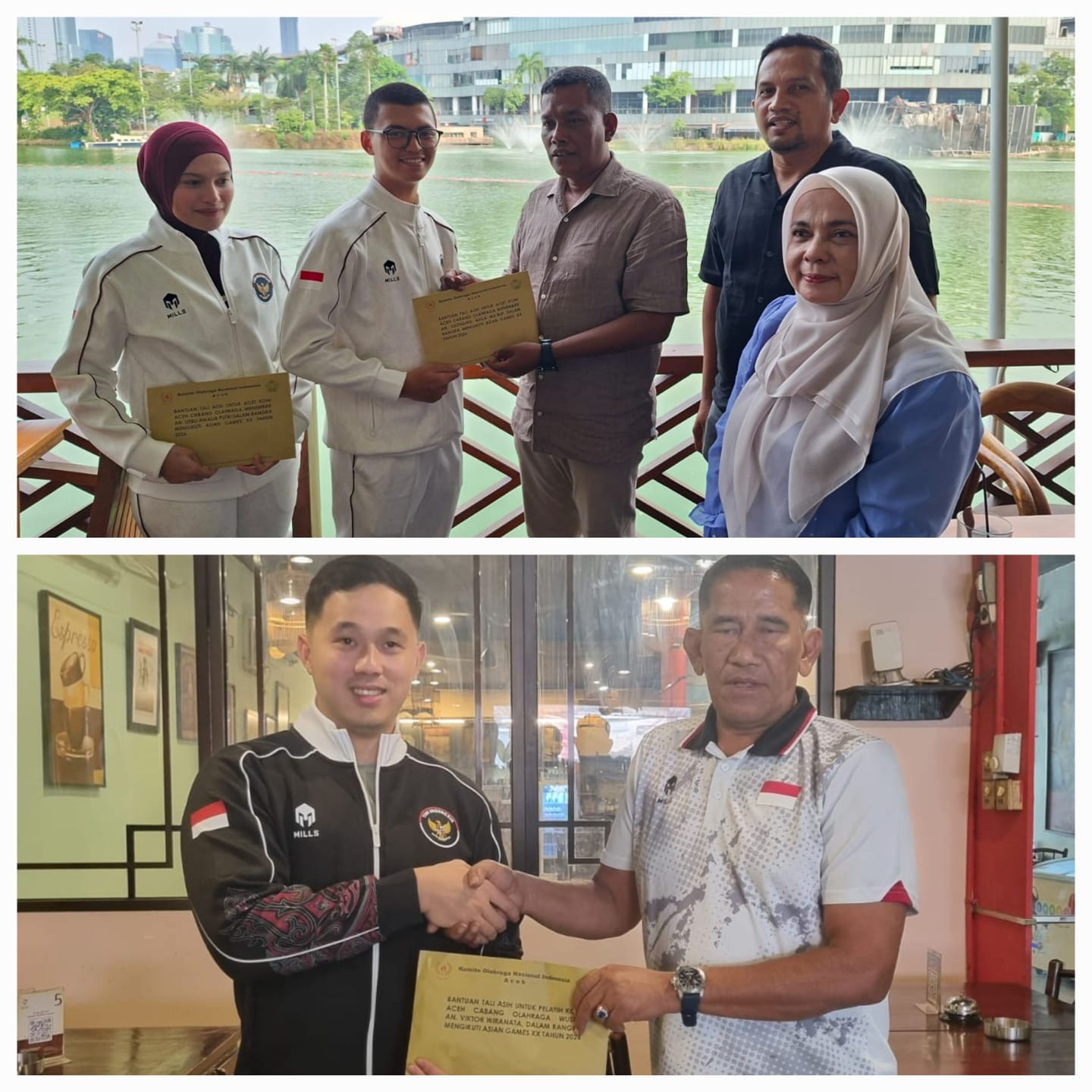 KONI Aceh Serahkan Tali Asih ke 2 Atlet Petembak dan 1 Pelatih Wushu Asian Games Nagoya