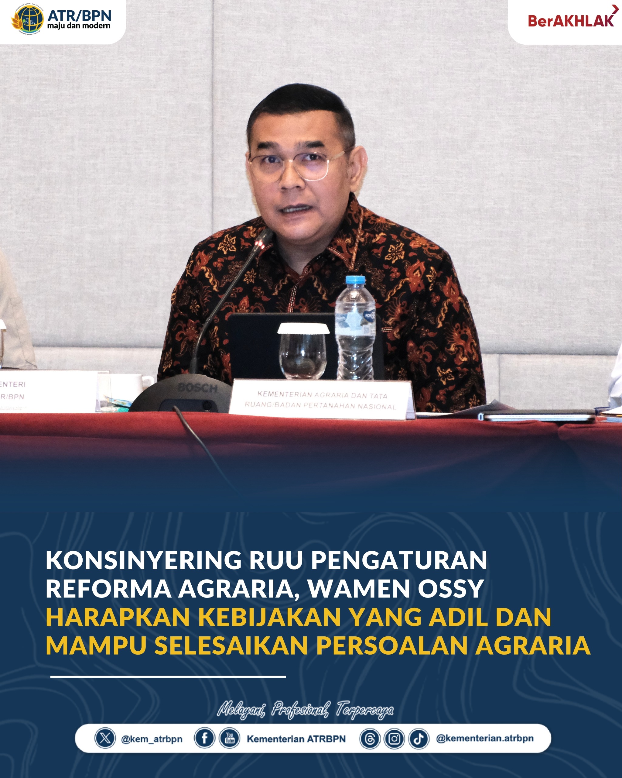 Kementerian ATR/BPN Bahas 575 DIM RUU Reforma Agraria, Wamen Ossy Sebut 5 Persoalan Utama