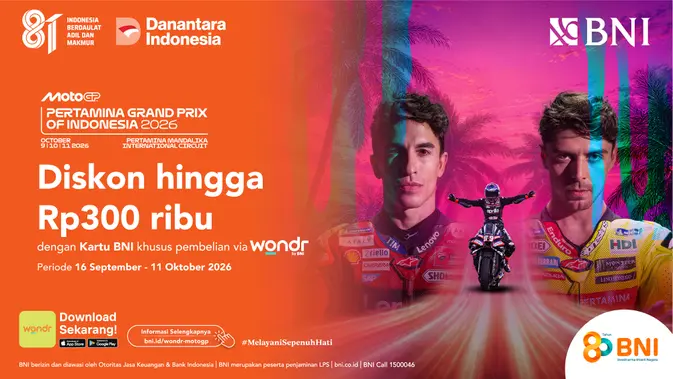 BNI Diskon Tiket MotoGP 2026 hingga Rp300 Ribu via wondr by BNI