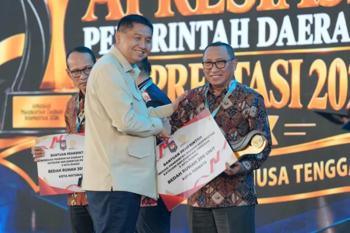 Kota Ternate Juara 3 Nasional Bedah Rumah, Bawa Pulang Bantuan 200 Unit Rumah Layak Huni