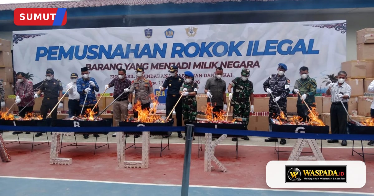 Bea Cukai Sibolga Musnahkan 4,3 Juta Batang Rokok Ilegal, Selamatkan Potensi Kerugian Negara Rp 3,23 Miliar