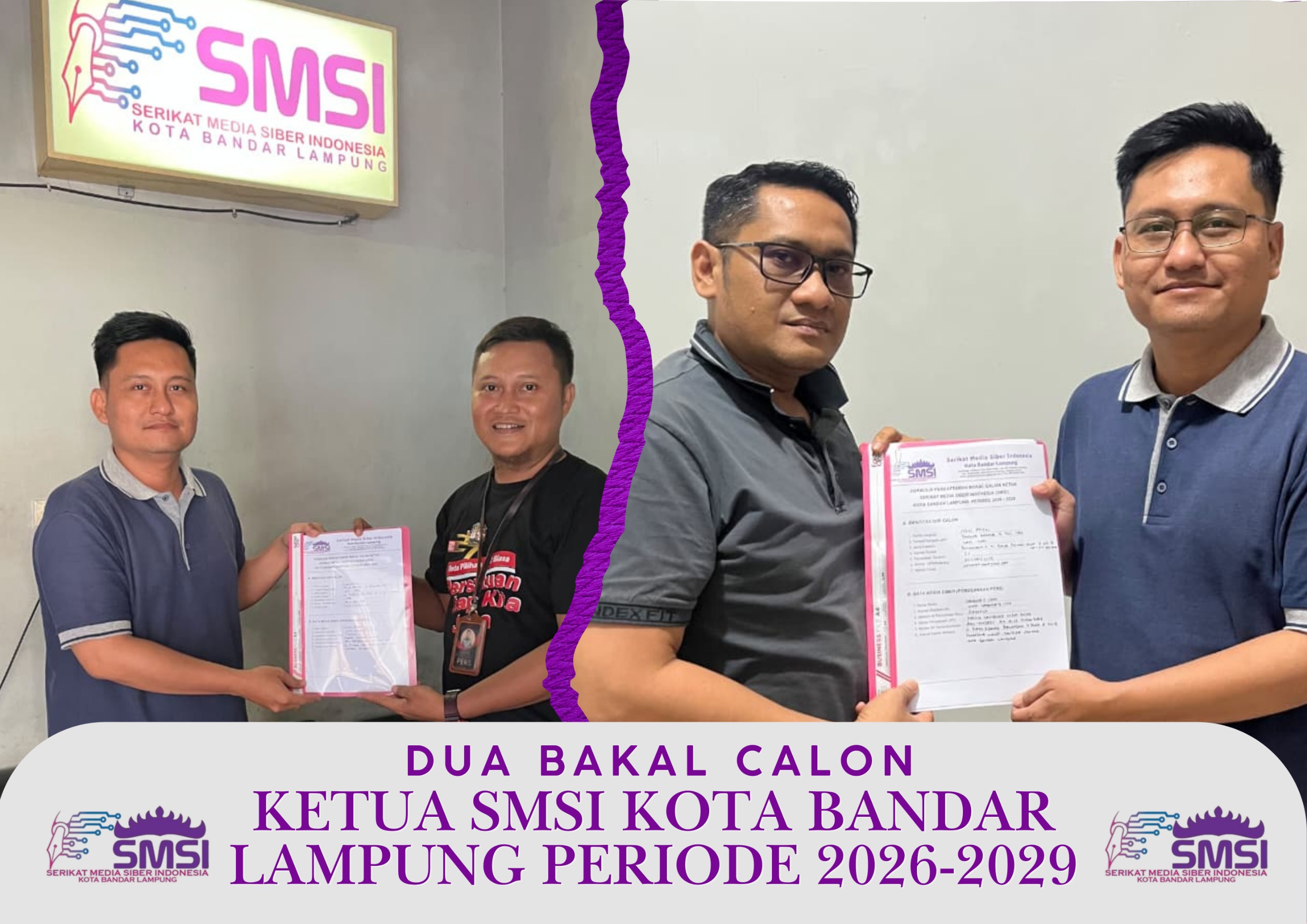 Dua Bakal Calon Ketua SMSI Bandar Lampung 2026–2029 Lengkapi Berkas, Muskot Digelar 24 September
